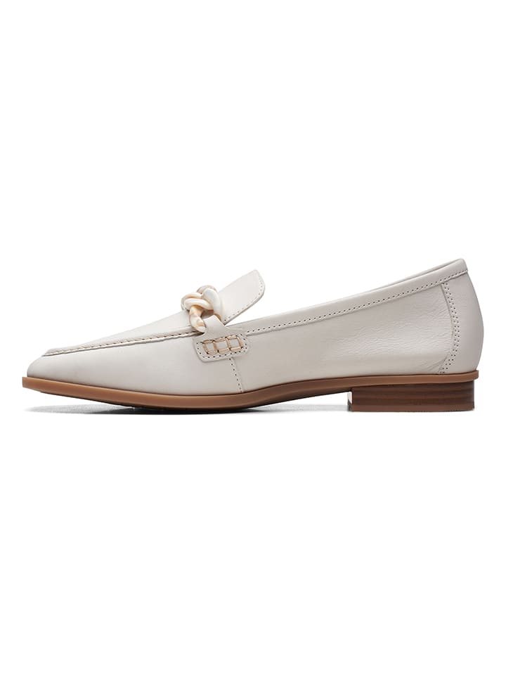 Clarks Leder-Slipper ''Sarafyna Iris'' in Weiß günstig kaufen