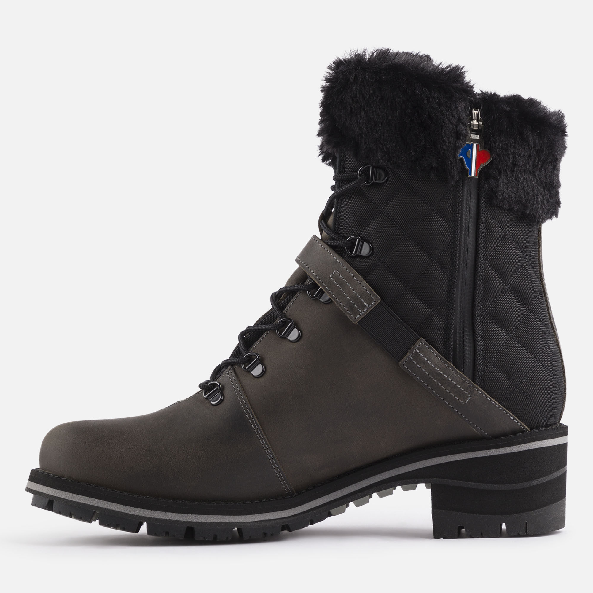 Bottines Megève gris ciré femme