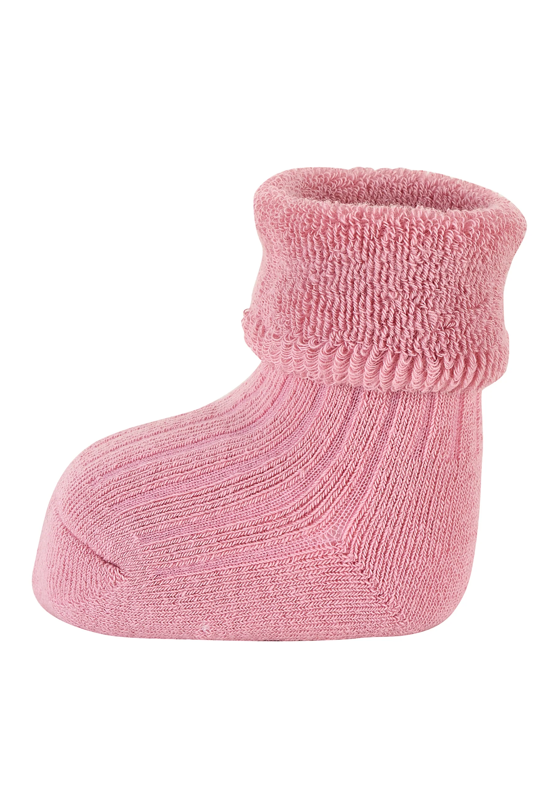 Babysocken uni mit Rippstruktur, Vollplüsch innen