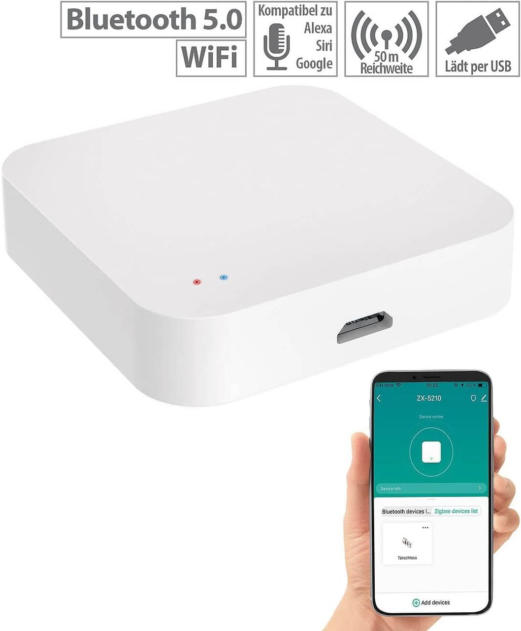 VisorTech Luminea RC-350.duo ZigBee WLAN Gateway Smart Home Zentrale App WiFi Mesh