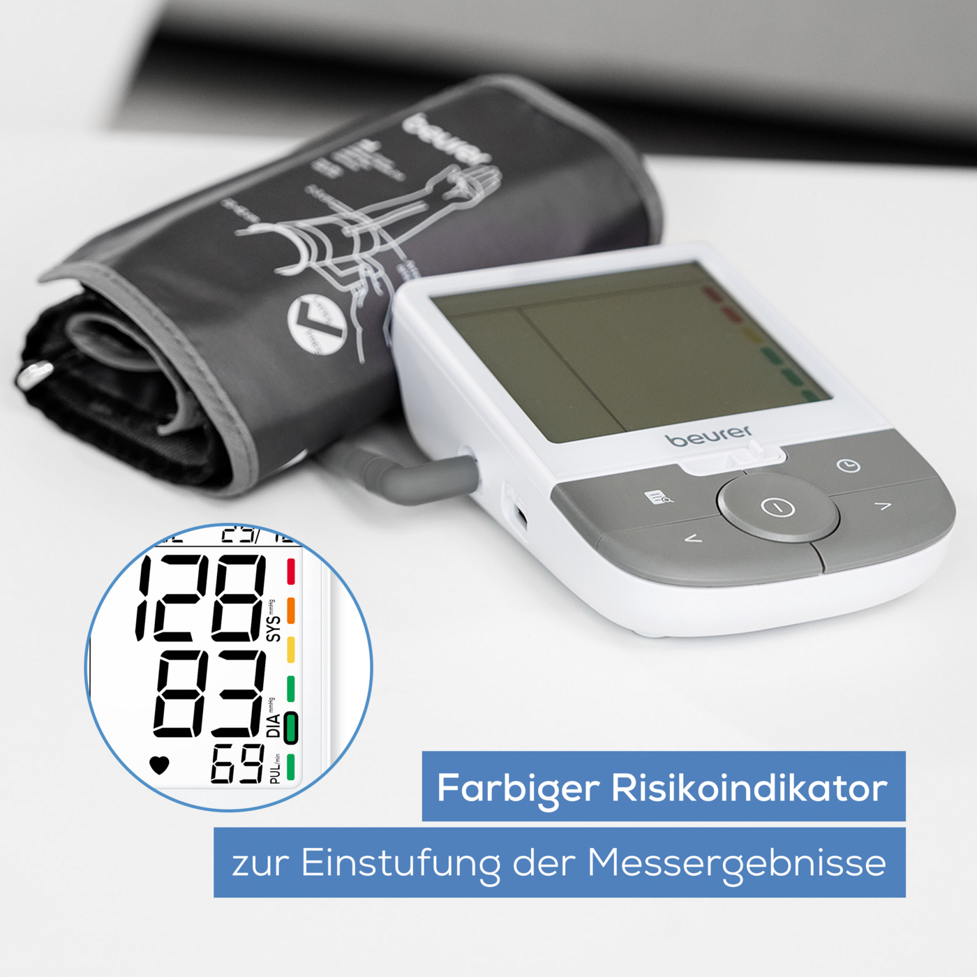 Beurer Oberarm-Blutdruckmessgerät BM 53-Vollautomatische Blutdruck- und Pulsmessung mit erweiterter Arrhythmieerkennung