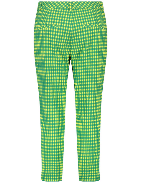 Karierte 7/8 Hose aus Seersucker Greta
