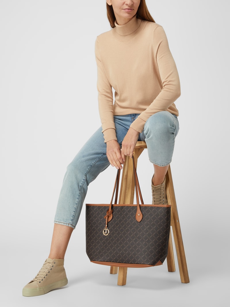 Shopper in Leder-Optik in mittelbraun