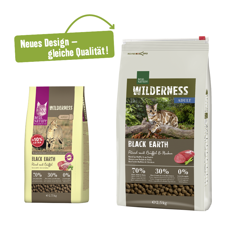 REAL NATURE Trockenfutter REAL NATURE WILDERNESS Black Earth Adult Rind, Büffel & Huhn 2,5 kg