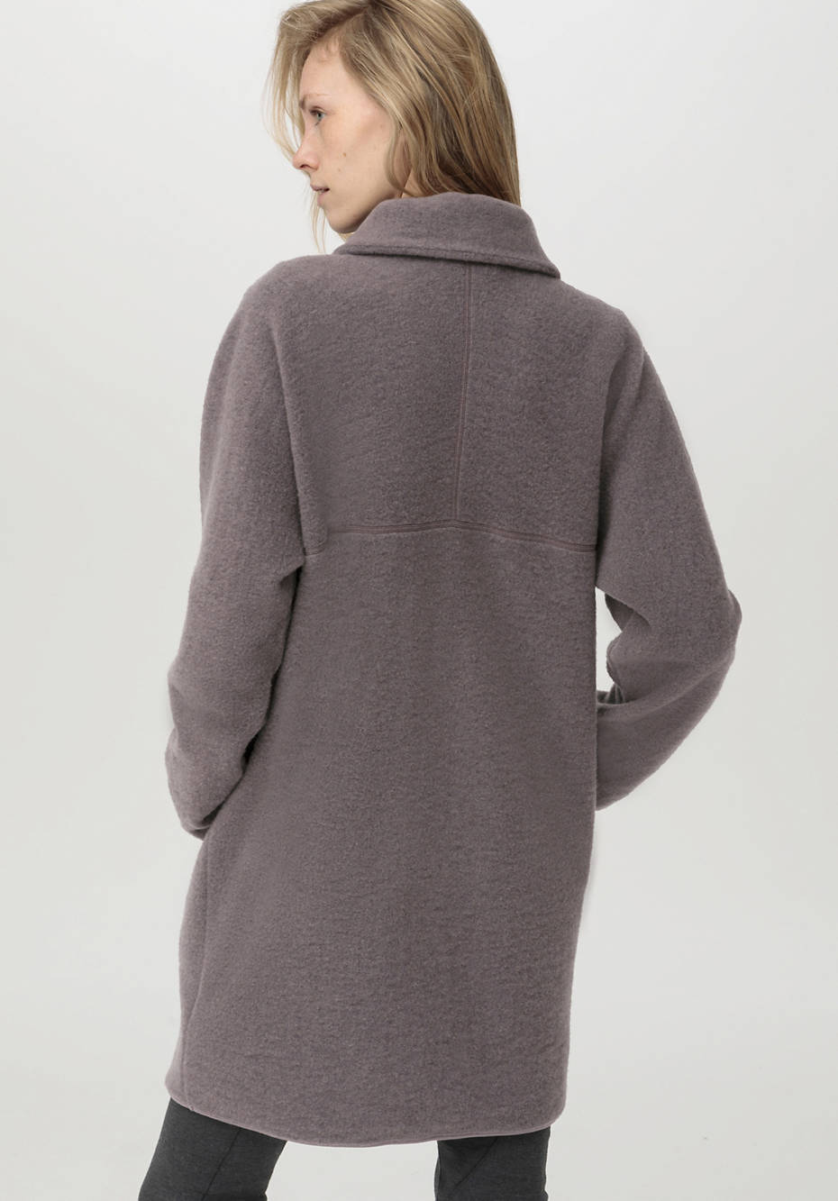 Wollfleece Mantel aus reiner Bio-Merinowolle