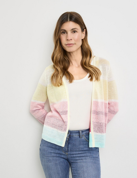 Offener Cardigan mit Colourblocking