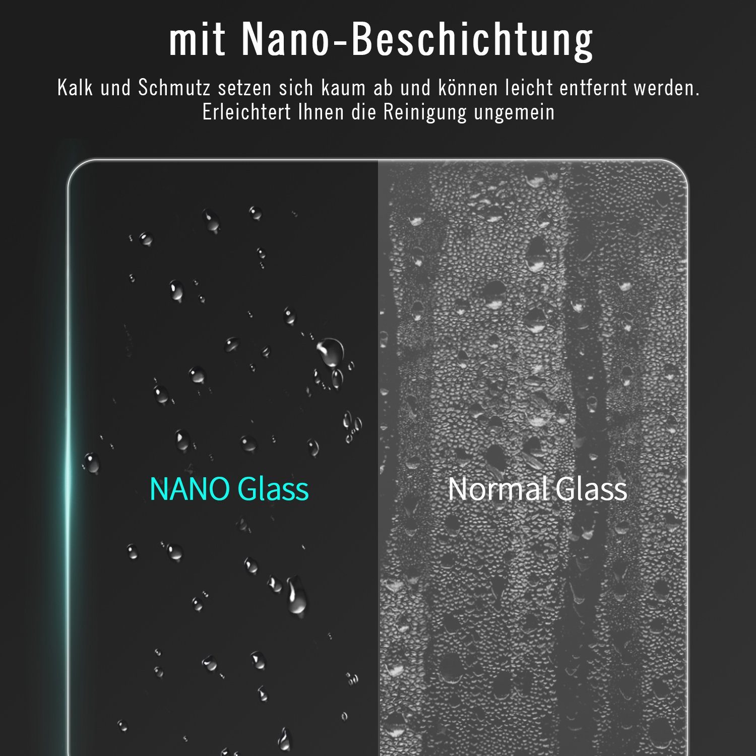 Boromal Badewannenfaltwand Duschtrennwand für Badewanne 100cm 2-teilig Falttür 6mm ESG NANO 140H, Einscheibensicherheitsglas; beidseitiger Nano Beschichtung, hochwertiger glatter Aluminiumrahmen, Hebe-Senk-Mechanismus