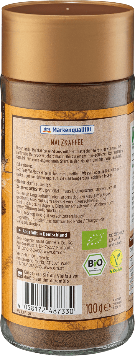 Kaffee, Malzkaffee, löslich, 100 g