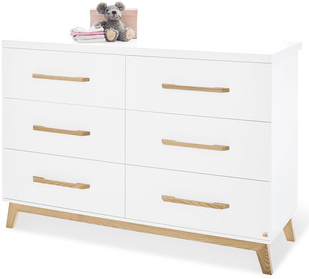 Pinolino® Babyzimmer-Komplettset Hilda & Riva, (Set, 3-St., Hausbett, Wickelkommode, Kleiderschrank), extrabreit groß; mit Hausbett, Wickelkommode & 2-trg. Kleiderschrank