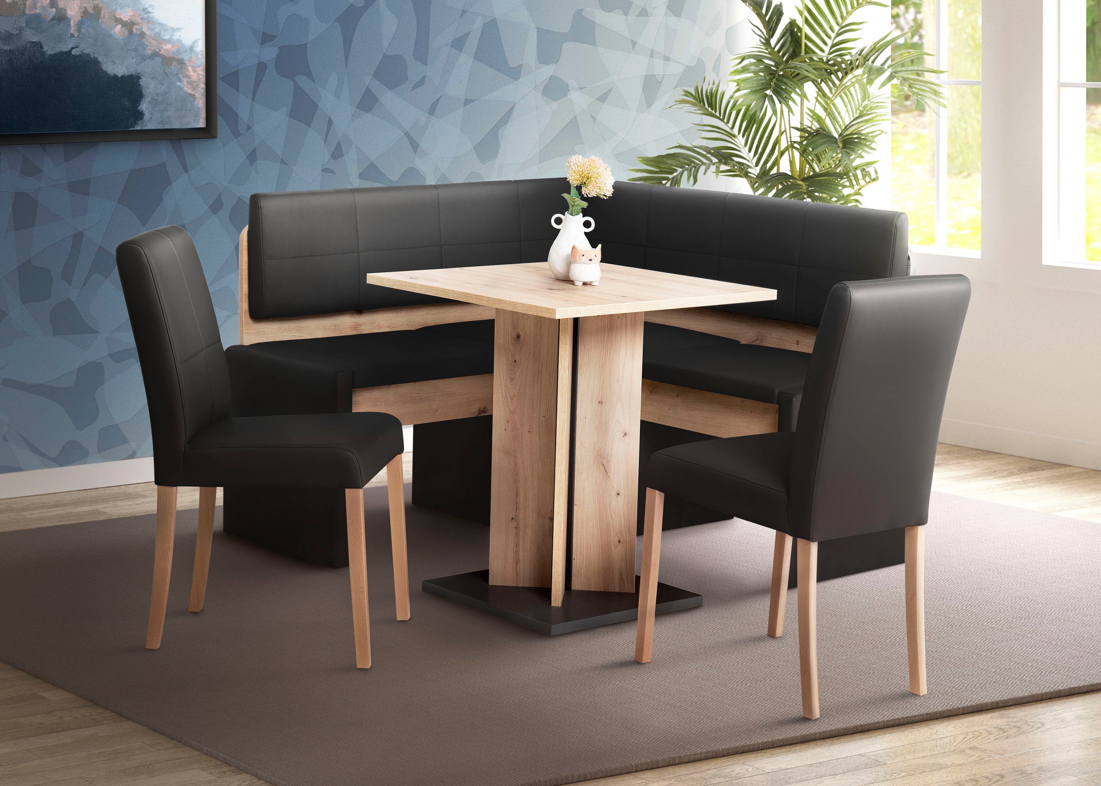 Home affaire 4-Fußstuhl Sofi (Set, 2 St), Gestell Buche Massivholz lackiert