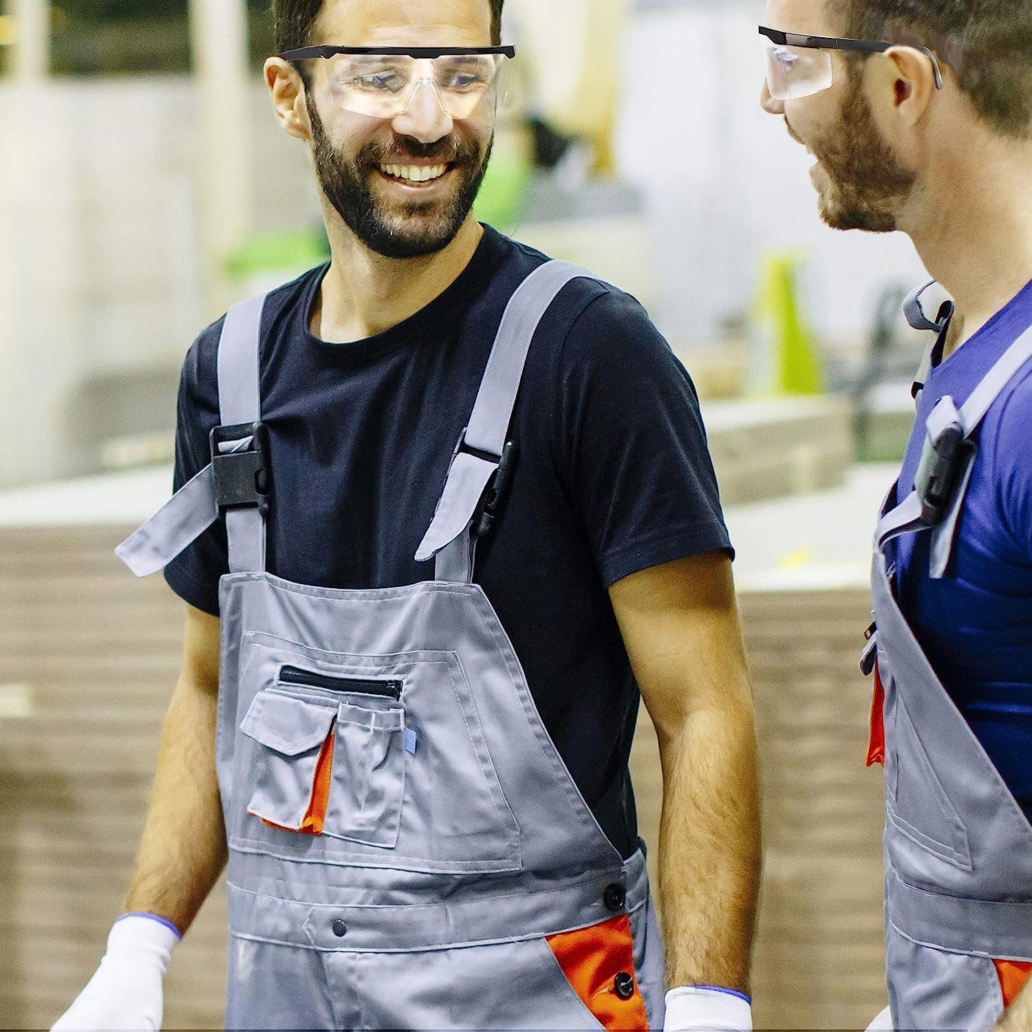 Ogeled Arbeitsschutzbrille Schutzbrille Sicherheitsbrille Laborbrille Motorradbrille UV-Schutz, (1St), nach EN166, mit Seitenschutz und einstellbarer Bügellänge, Über-Brille