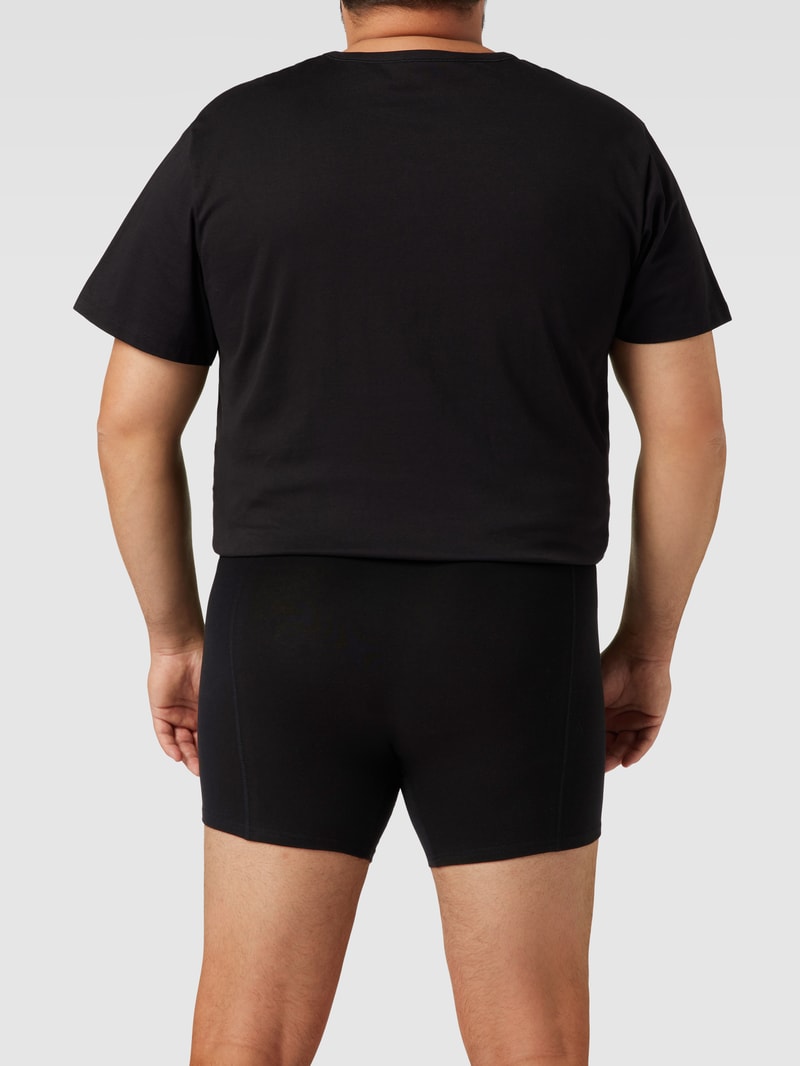 PLUS SIZE Trunks mit Logo-Bund im 3er-Pack Modell 'SENSE' in schwarz