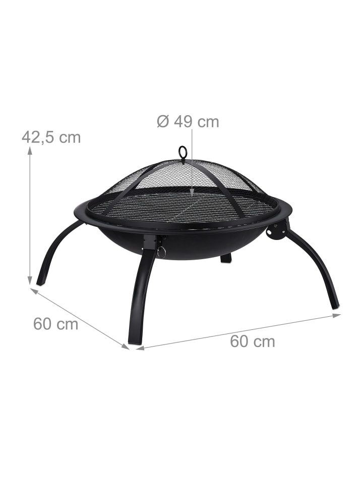 relaxdays Feuerschale in Schwarz Ø 56,5 cm günstig kaufen onesize