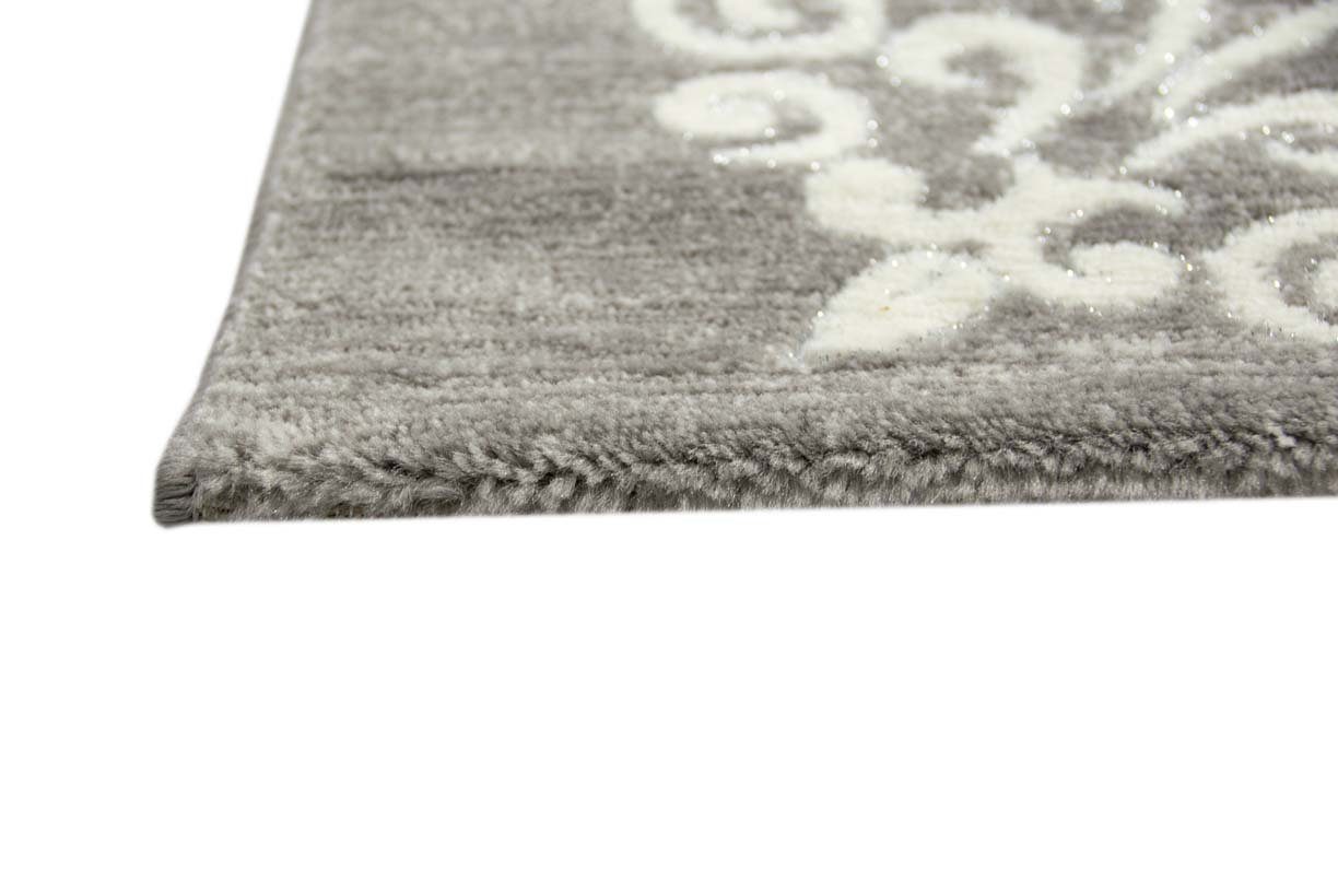 Teppich Moderner Teppich Designer Teppich Orientteppich mit Glitzer Wohnzimmer Teppich mit Floral Muster Meliert in Grau Creme, Teppich-Traum, rechteckig, Höhe: 12 mm