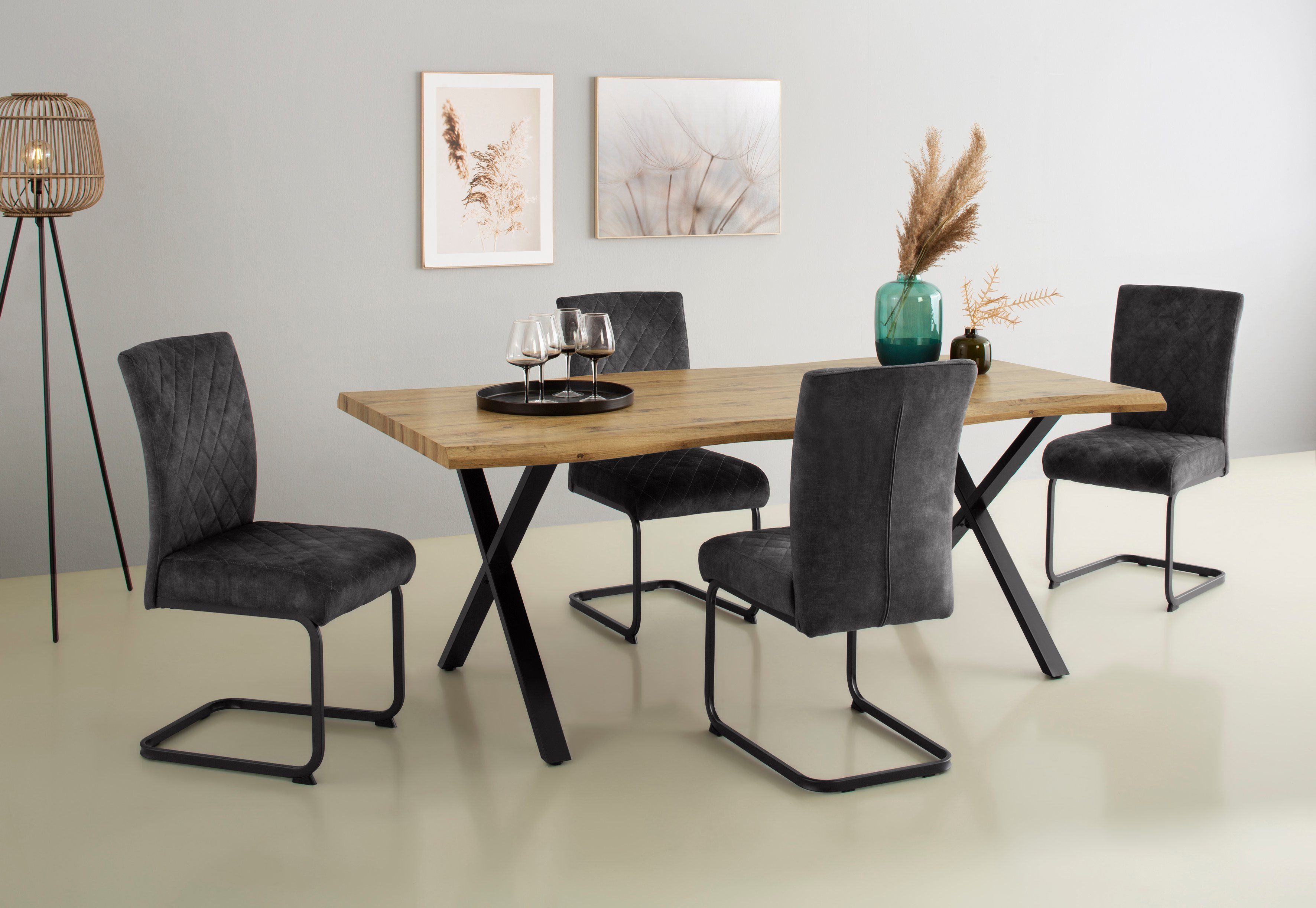 HELA Freischwinger LINA (Set, 2 St), Komfortsitz mit Federkern