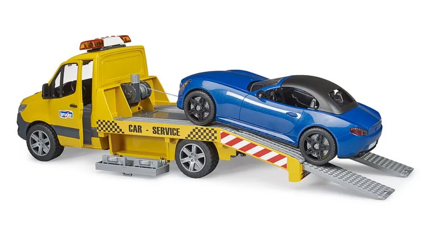 BRUDER - MB Sprinter Autotransporter mit Light & Sound Modul und BRUDER Roadster 02675