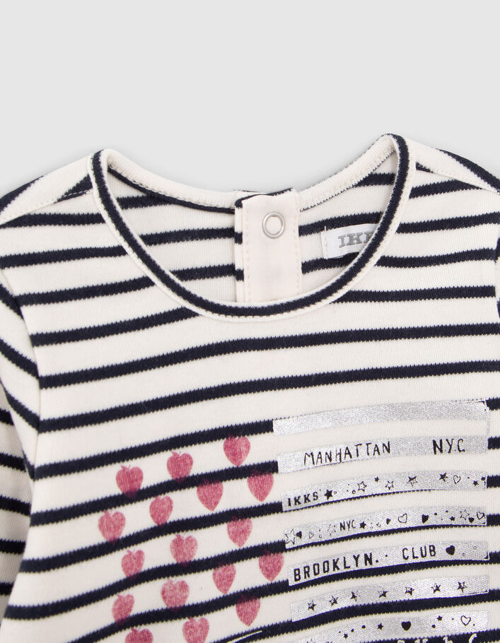 T-shirt marinière coton bio visuel drapeau bébé fille