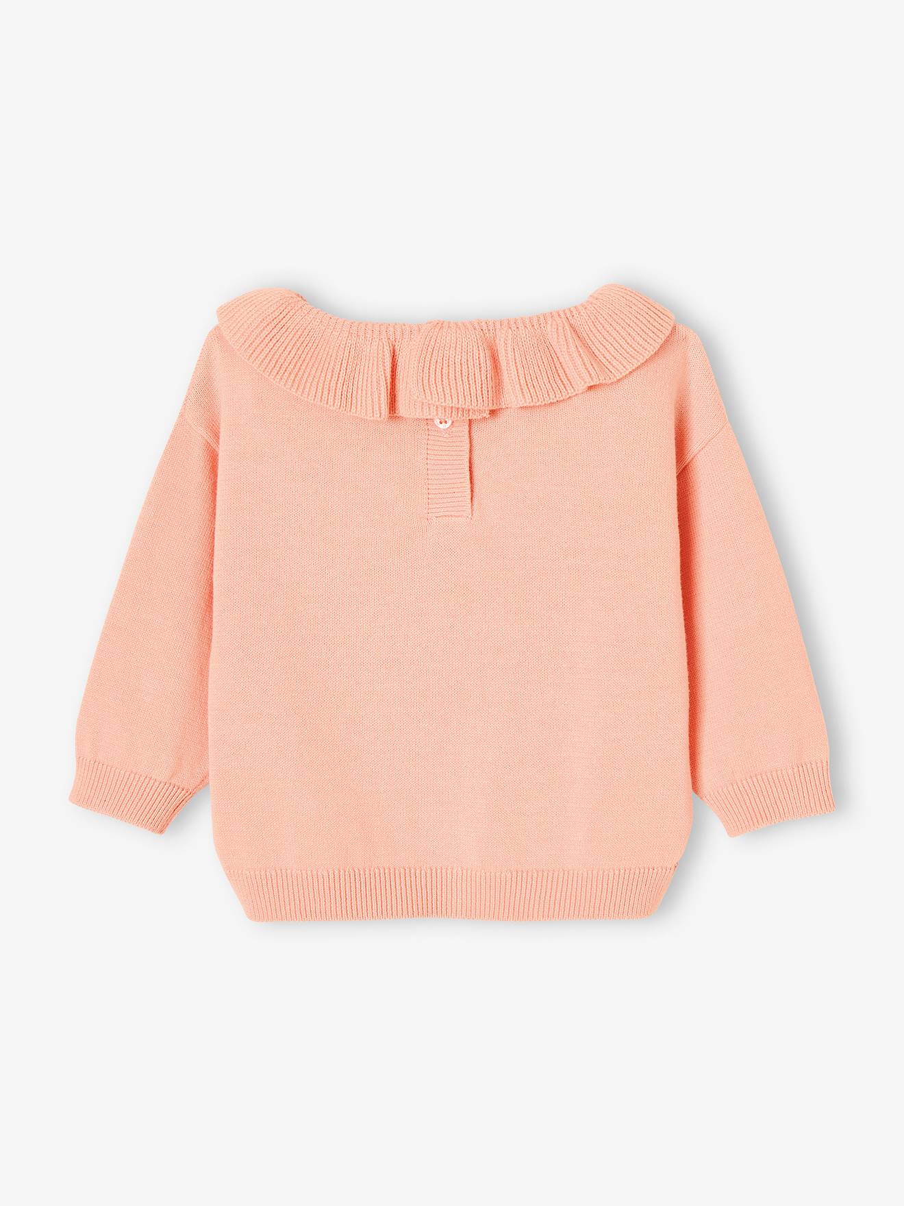 Pull avec collerette bébé jaune pastel