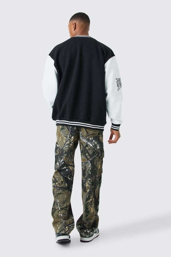 Oversize Bomberjacke mit Aufnähern