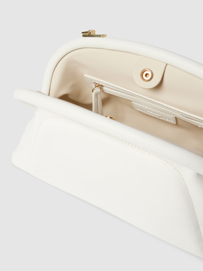 Handtasche mit Label-Detail Modell 'BIKINI' in ecru