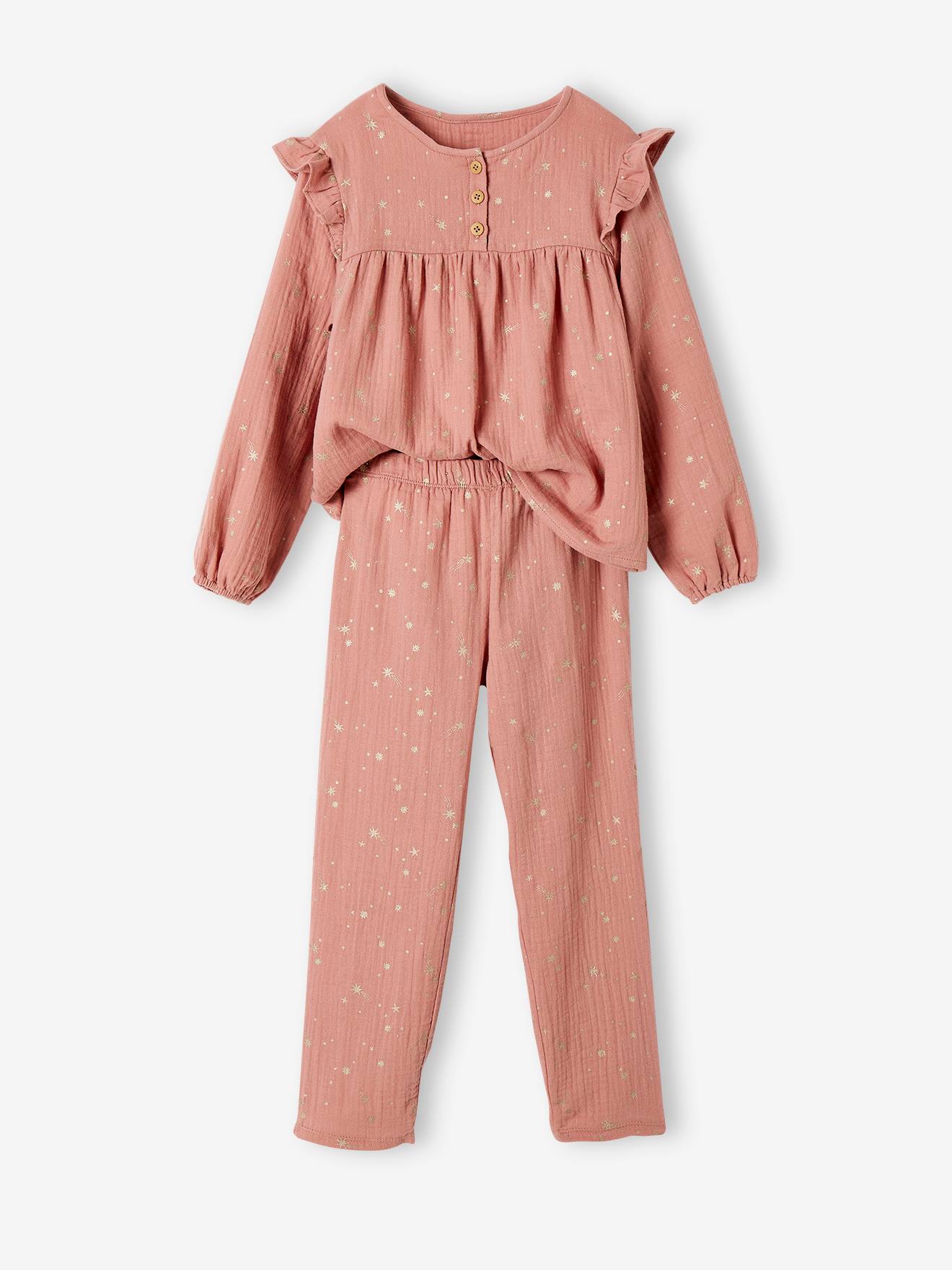 Vertbaudet Mädchen Weihnachts-Schlafanzug - blush