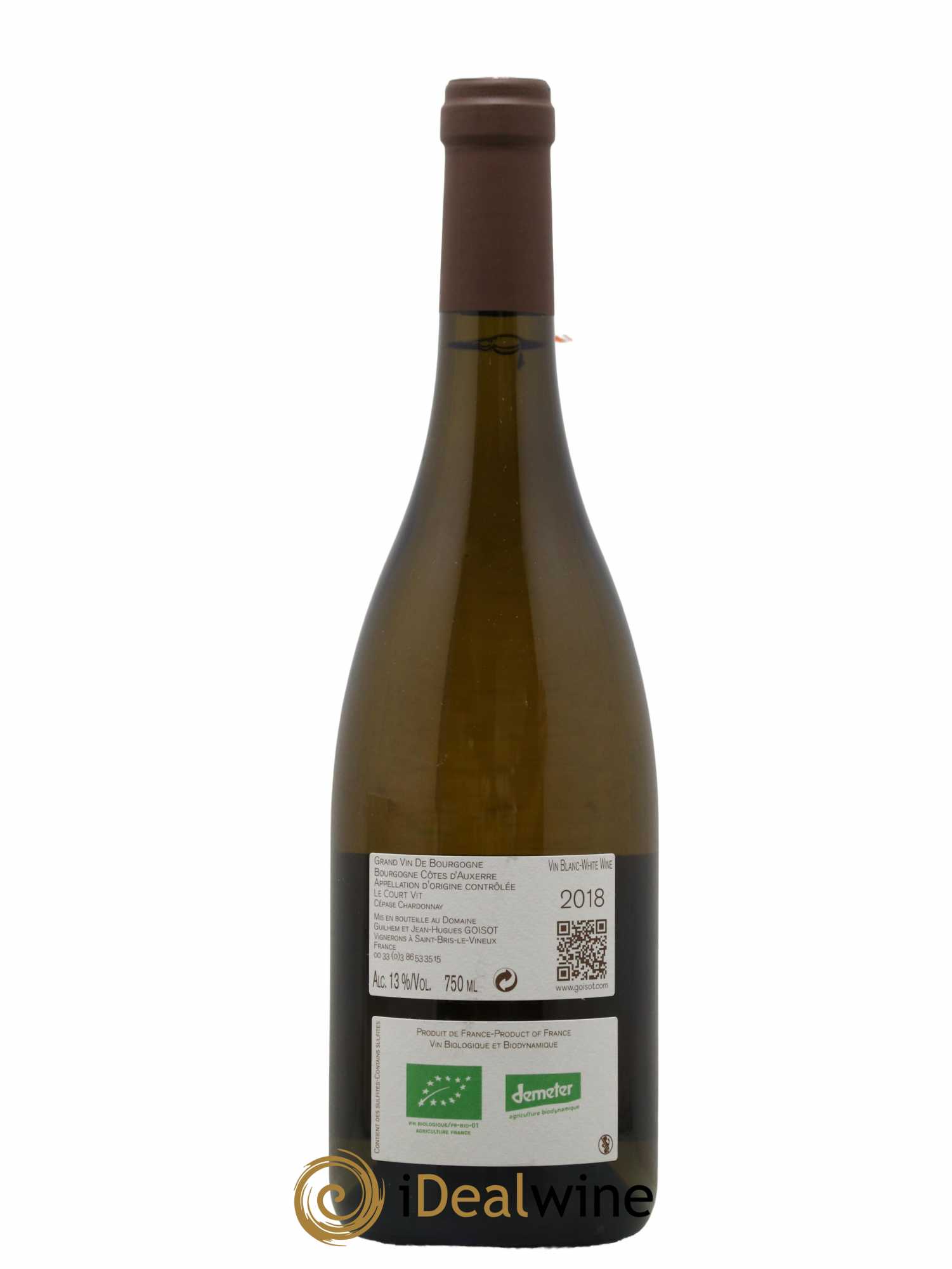 Bourgogne Côtes d'Auxerre Le Court Vit Goisot  2018 - Lot de 1 Bouteille