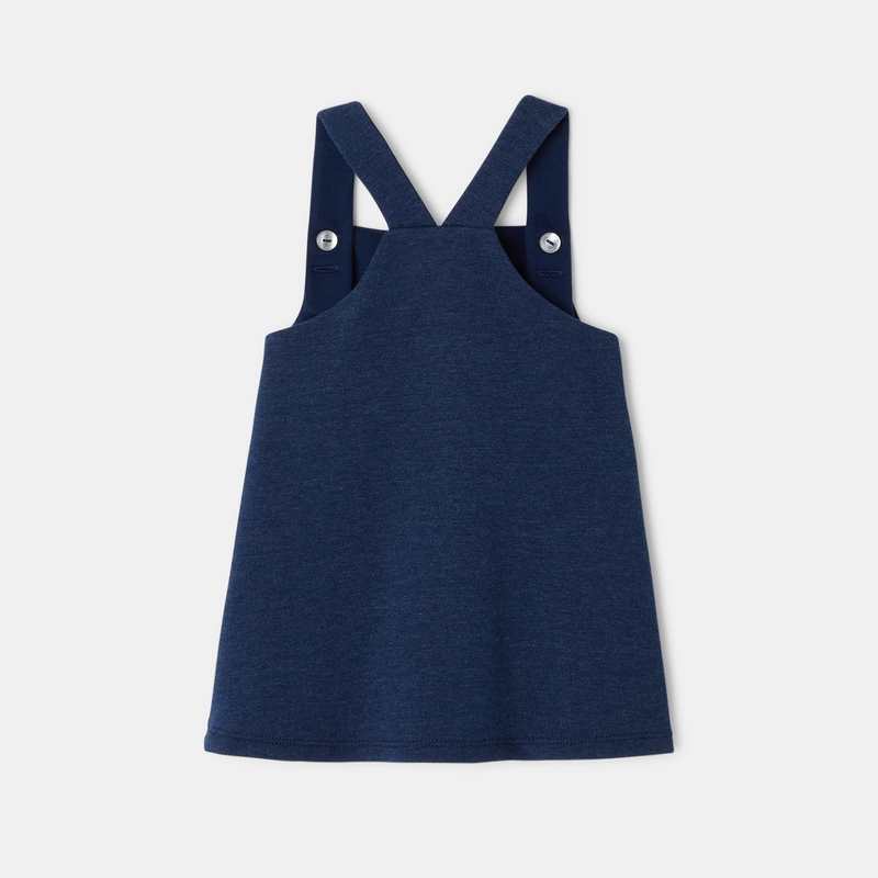 Robe à bretelles en molleton bleue bébé fille Absorba
