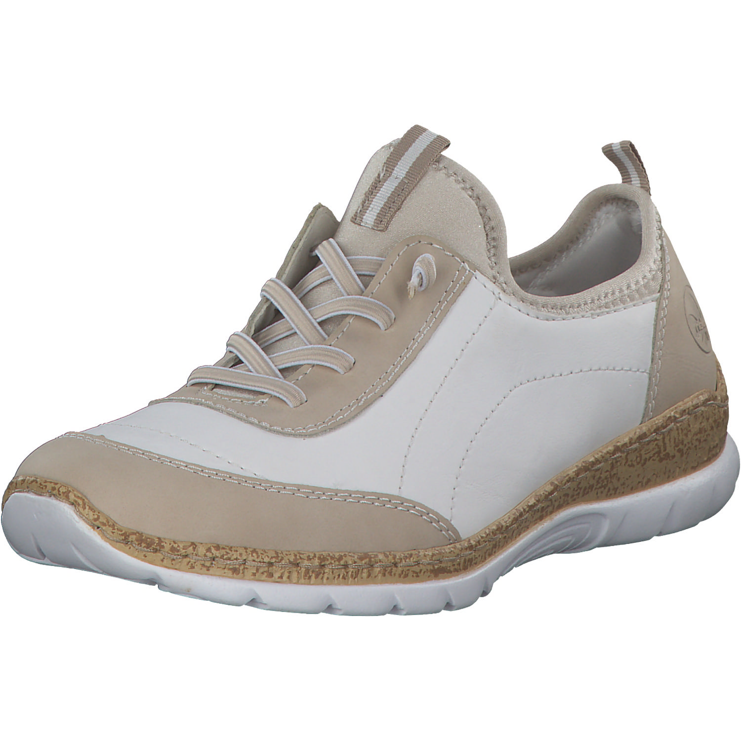 Rieker N4253, Schnürschuhe, Damen, perle/weiss/perlcreme