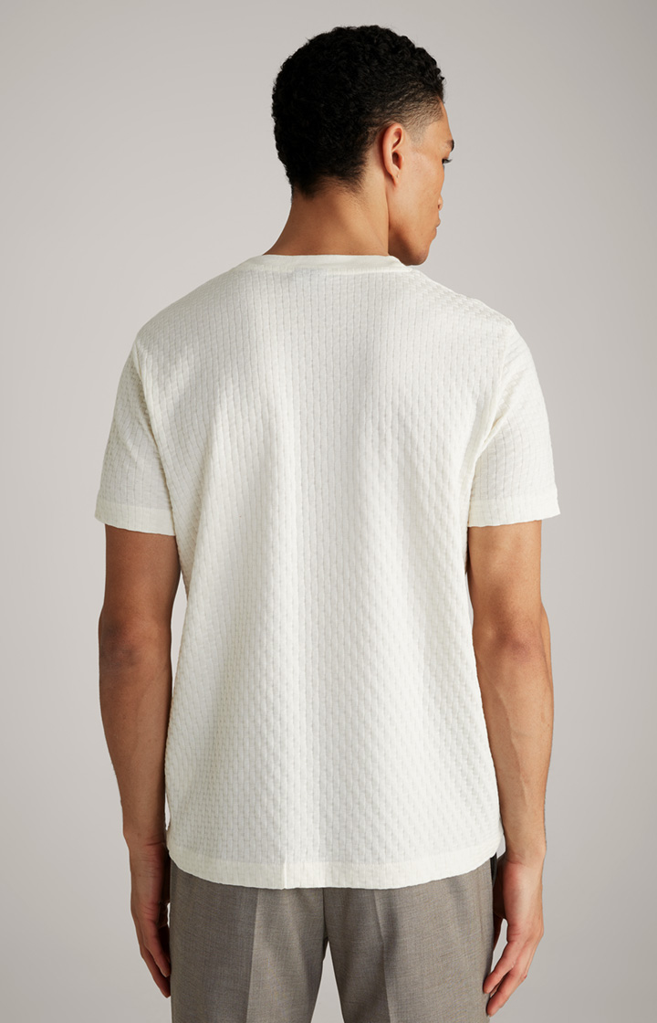 T-Shirt Bruce in Creme strukturiert