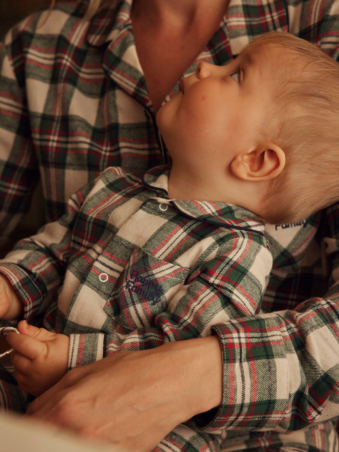 Pyjama de Noël bébé spécial capsule famille en flanelle écru