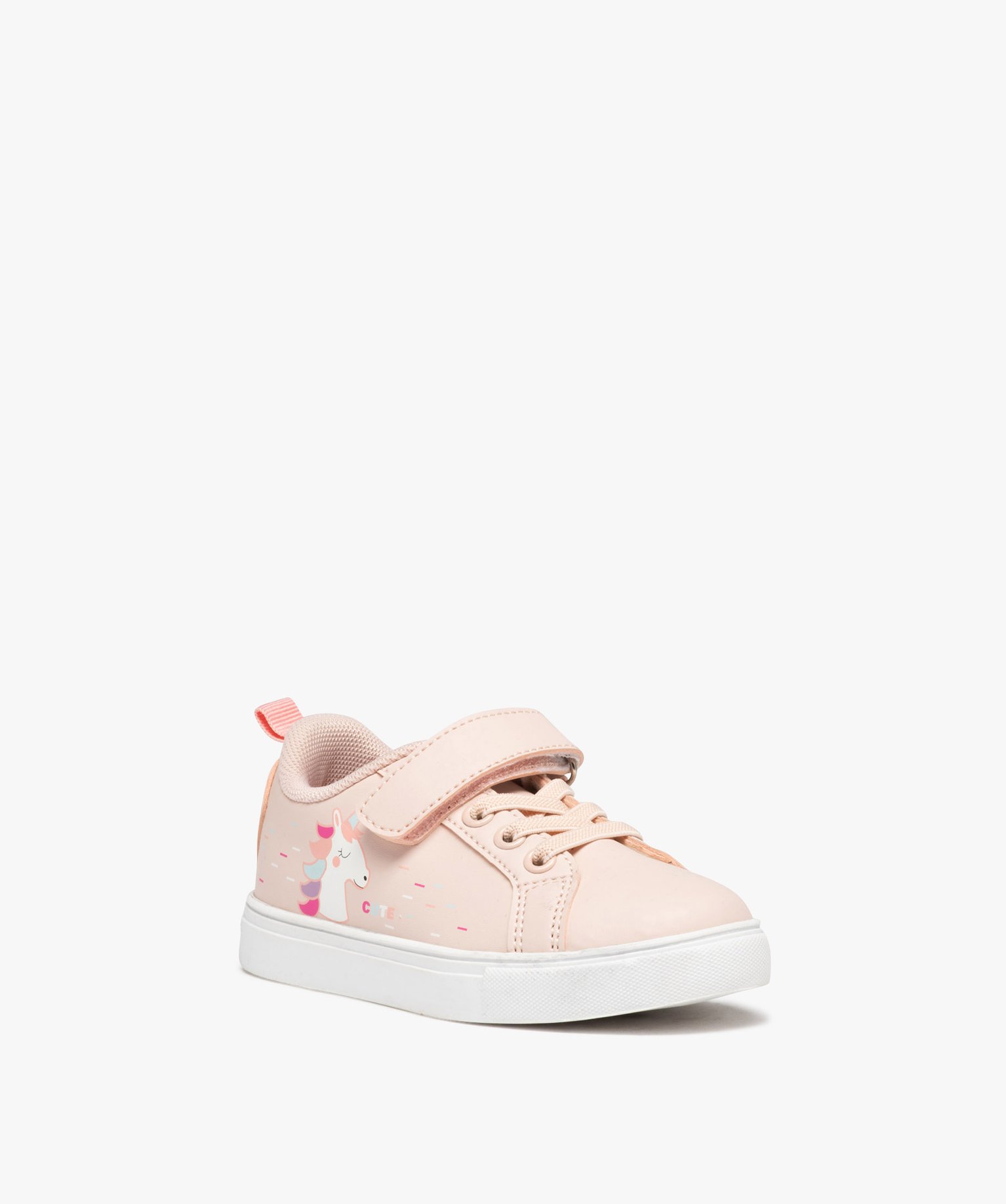 Baskets filles à scratch avec détail licorne du 24 au 30 rose | GEMO