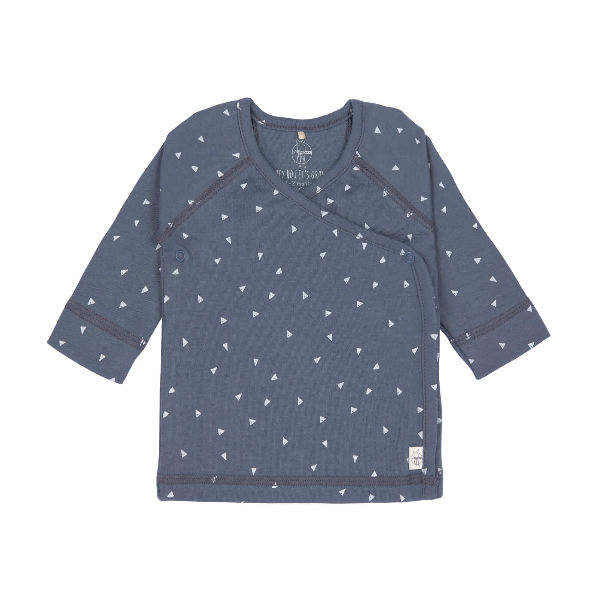 Baby Wickelshirt - Bio Baumwolle, Triangle, Blau
