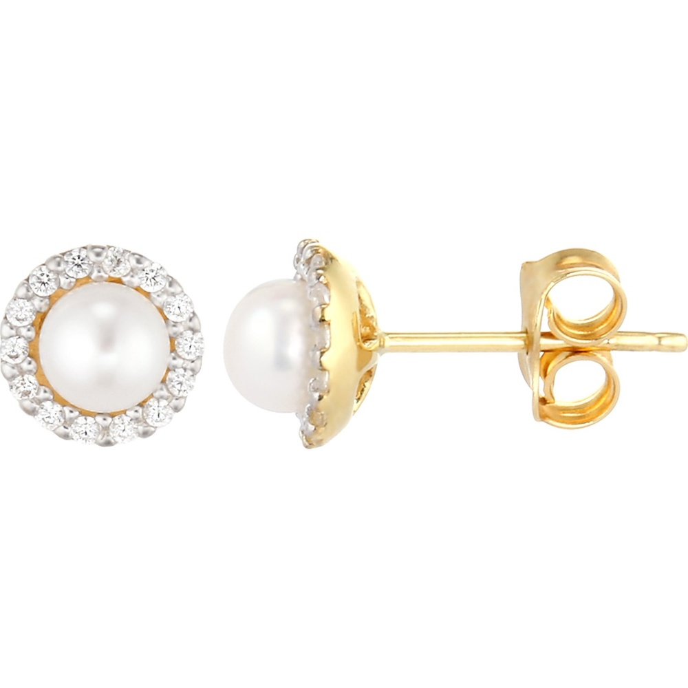 Valeria Boucles d'oreilles à fermoir à poussette 375 Or jaune Boucles d'oreilles
