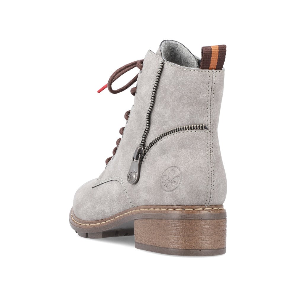 Rieker Damen Schnürstiefel silbergrau