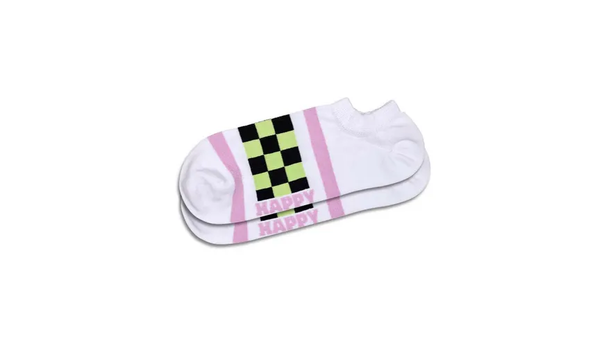Happy Socks Unisex Füßlinge Checked Stripe White