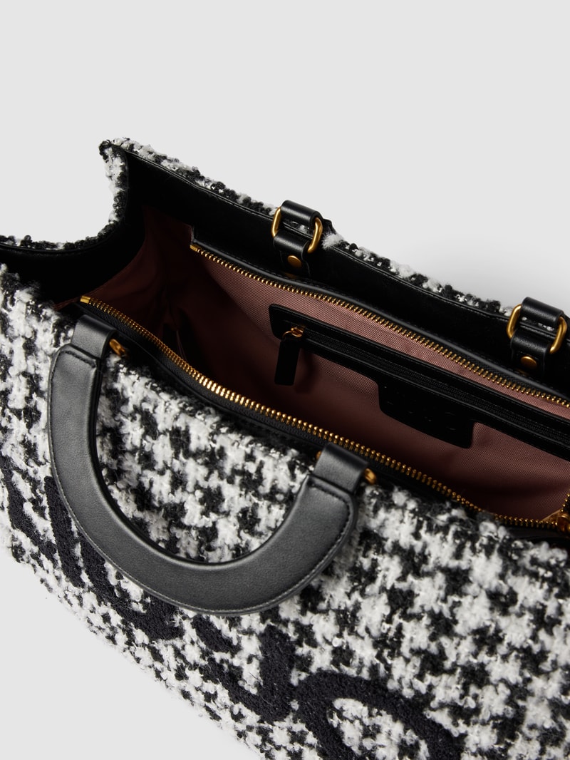 Shopper mit Hahnentrittmuster Modell 'BRIONIA' in schwarz