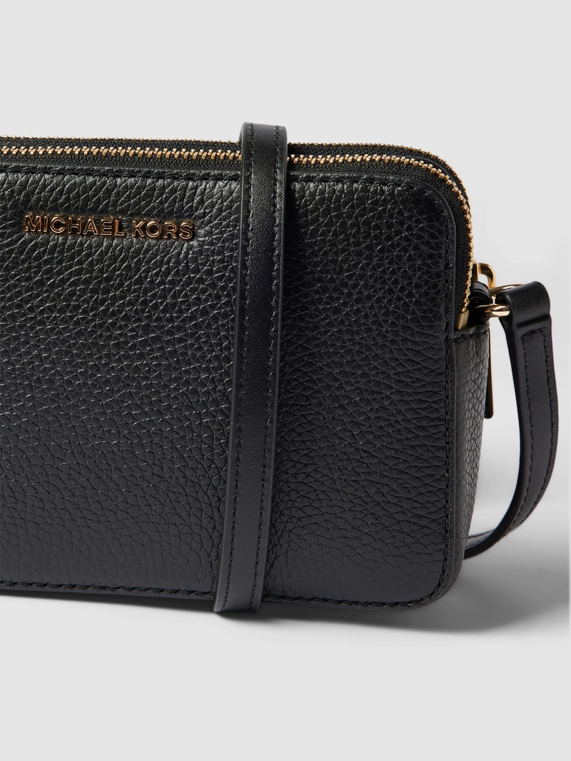 Crossbody Bag mit Label-Detail Modell 'JET SET' in schwarz