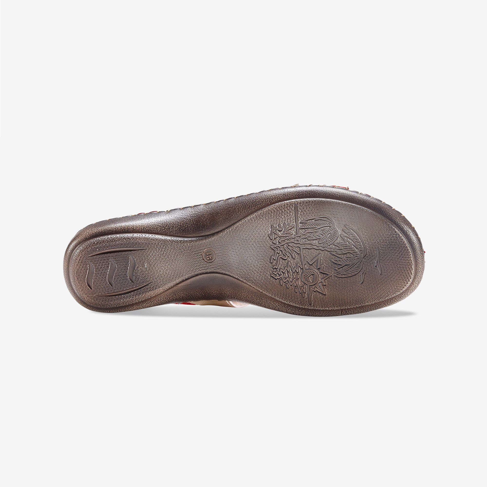 Sandales bicolores en cuir extra souple