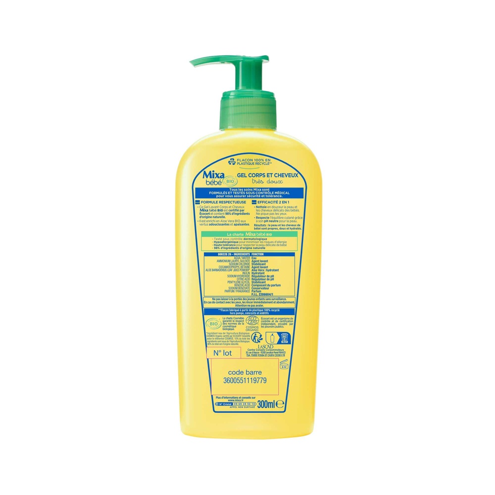 mixa Bébé Gel Corps Et Cheveux Bio