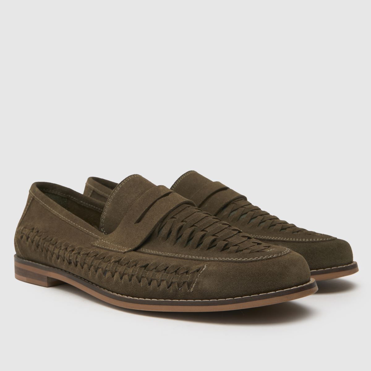 Schuh Rohan – Khakifärgade vävda loafers
