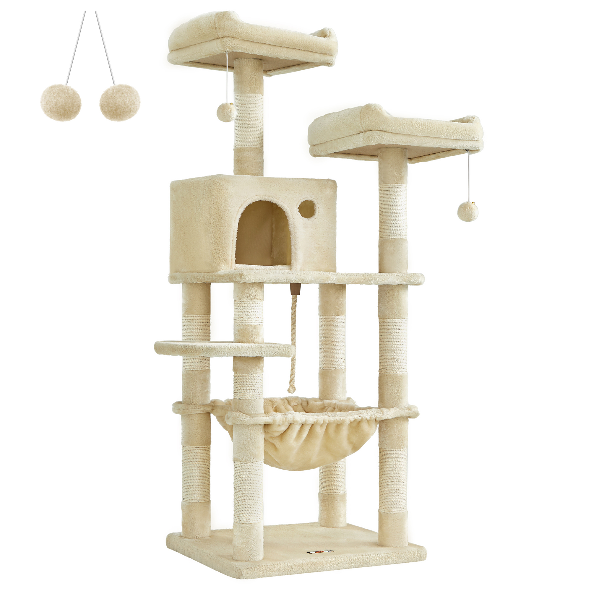 FEANDREA Kratzbäume FEANDREA Kratzbaum 143cm hellgrau beige