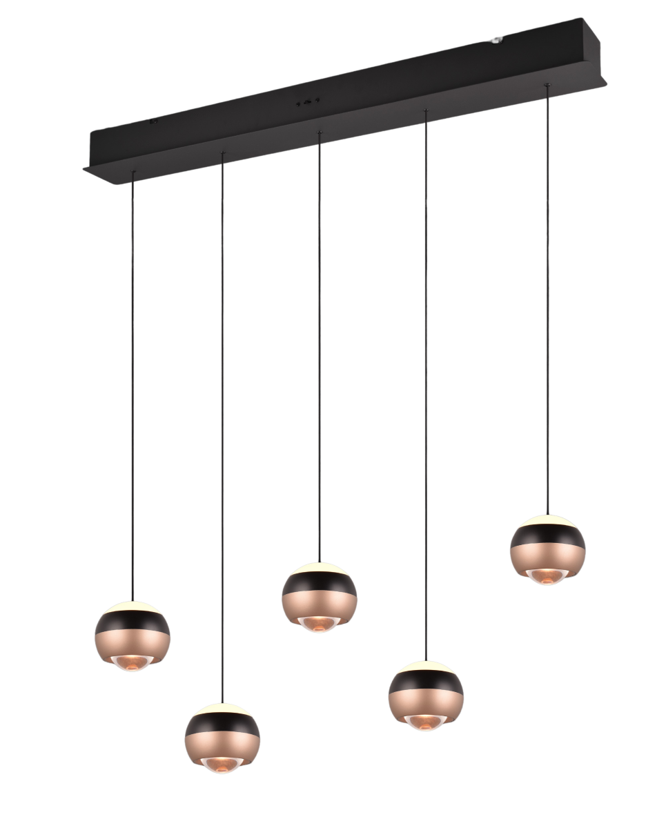 TRIO 5-flg LED Pendelleuchte Orbit-S Schwarz