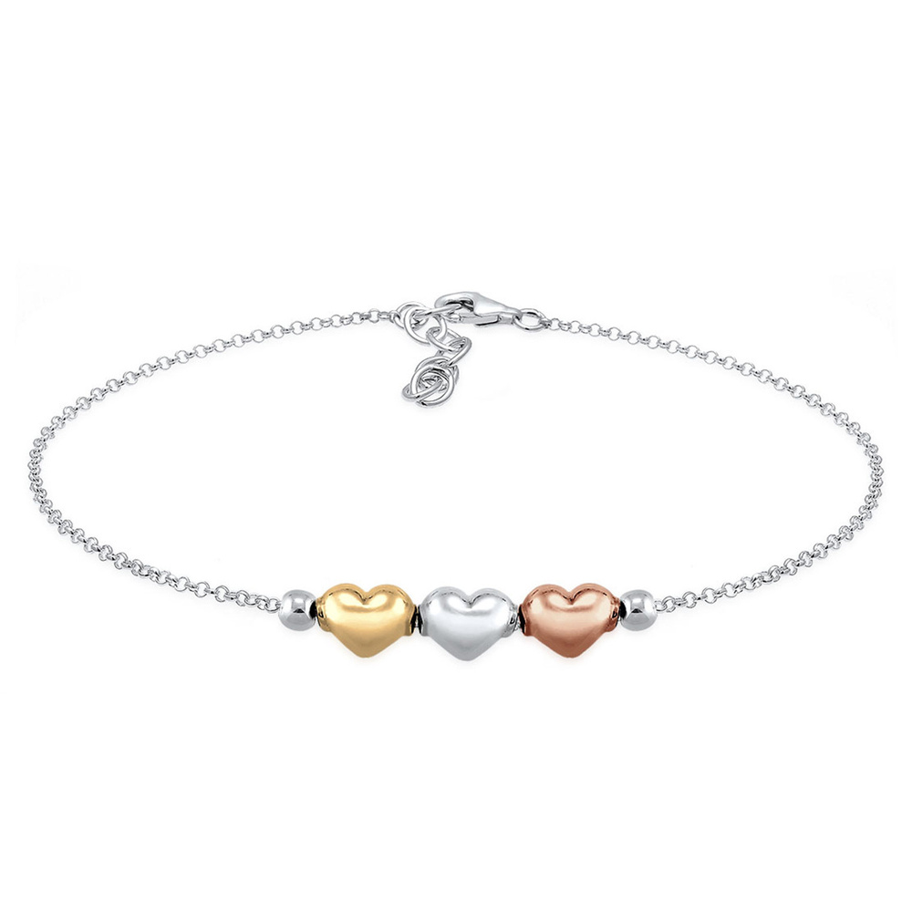 Elli Elli Bracelet Elli bracelet coeur amour trois couleurs 925/1000 argent Bracelet