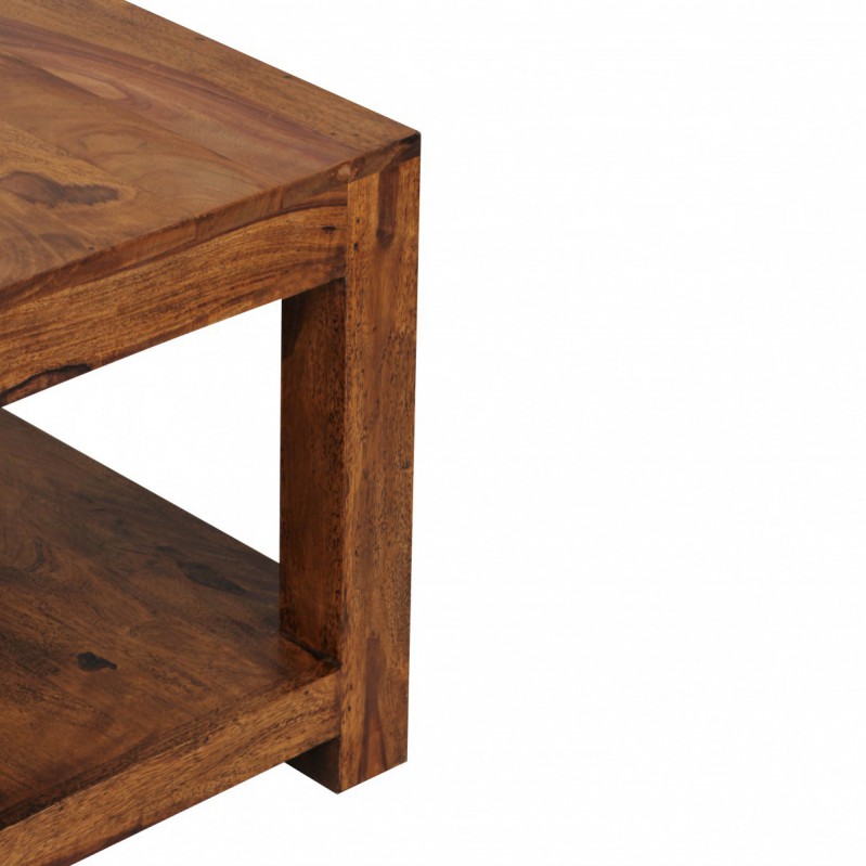 Wohnling Massivholz Sheesham Couchtisch 60 x 60 x 45 cm