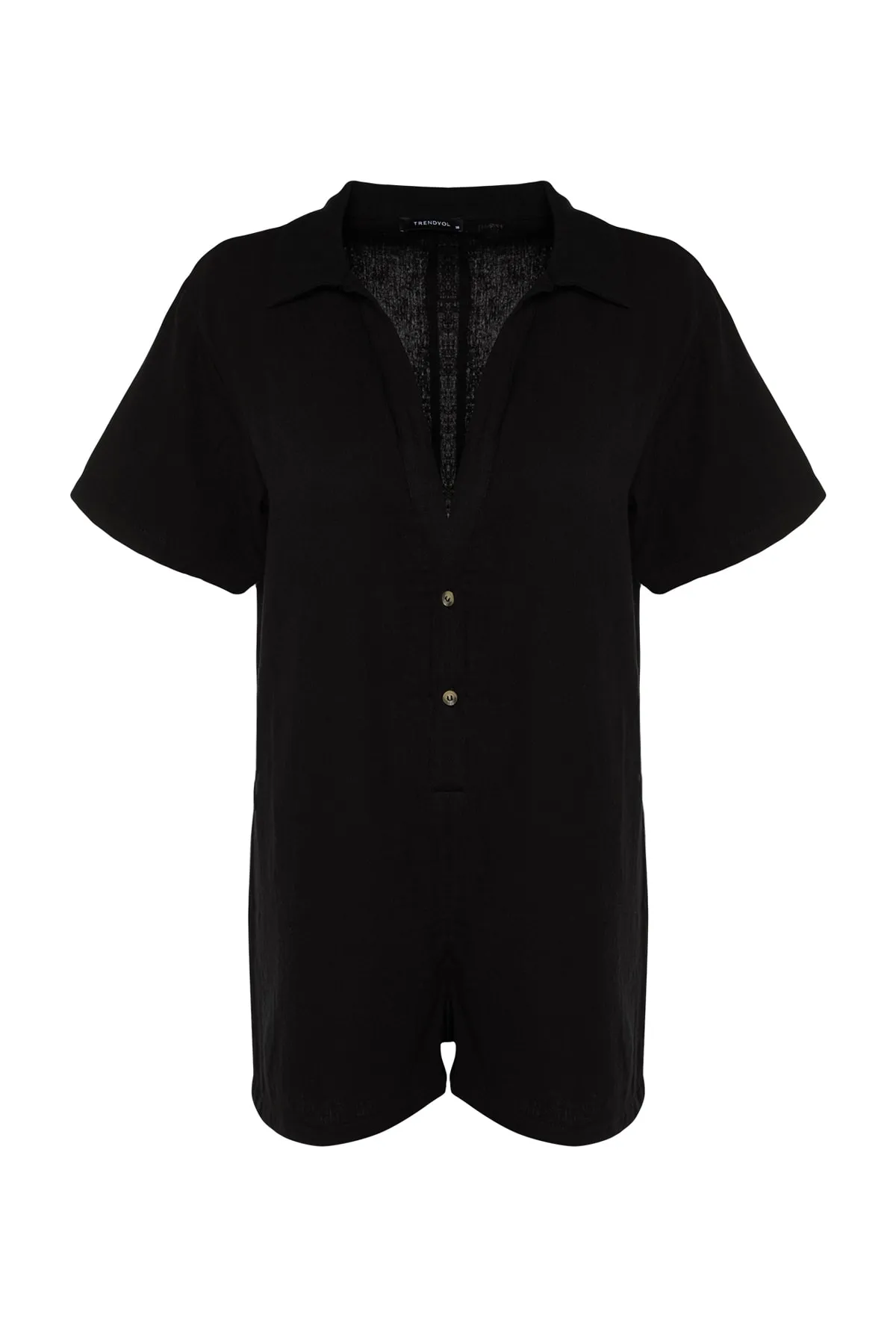 Trendyol Collection  Schwarzer, weit geschnittener Overall aus gewebtem Musselin aus 100 % Baumwolle TBESS23TU00001
