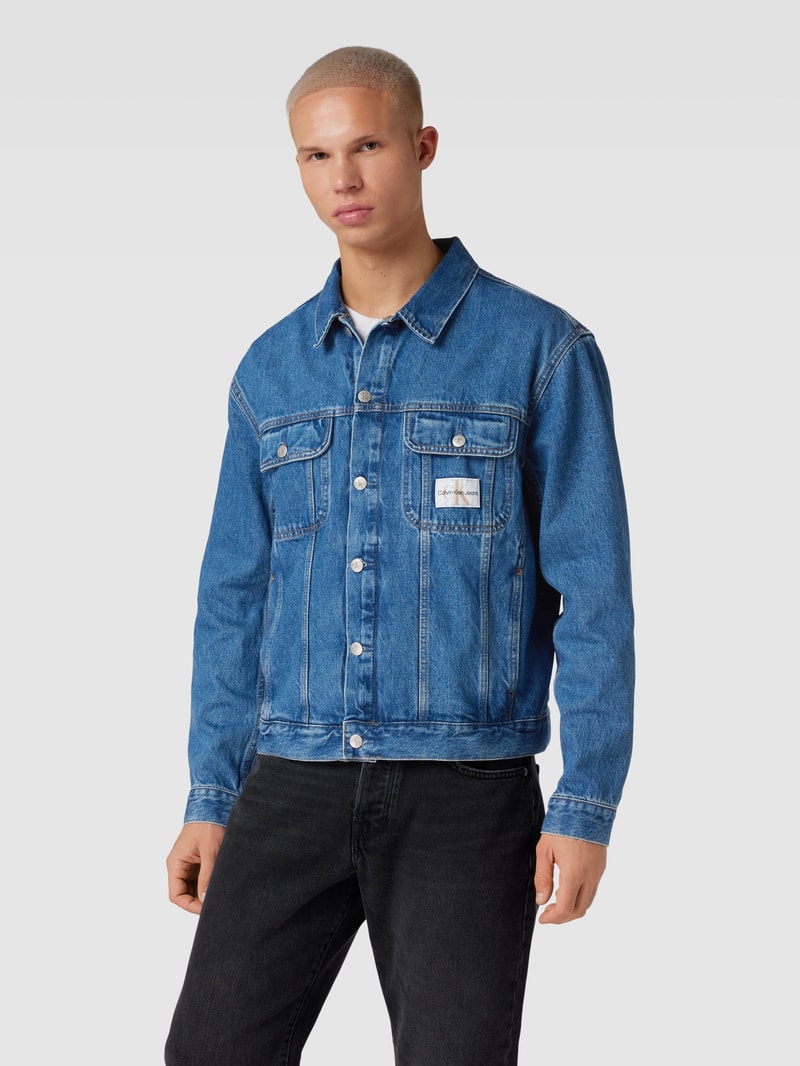 Jeansjacke mit Label-Patch in jeans