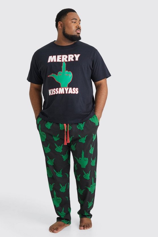 Plus Weihnachts Loungewear-Set mit Print