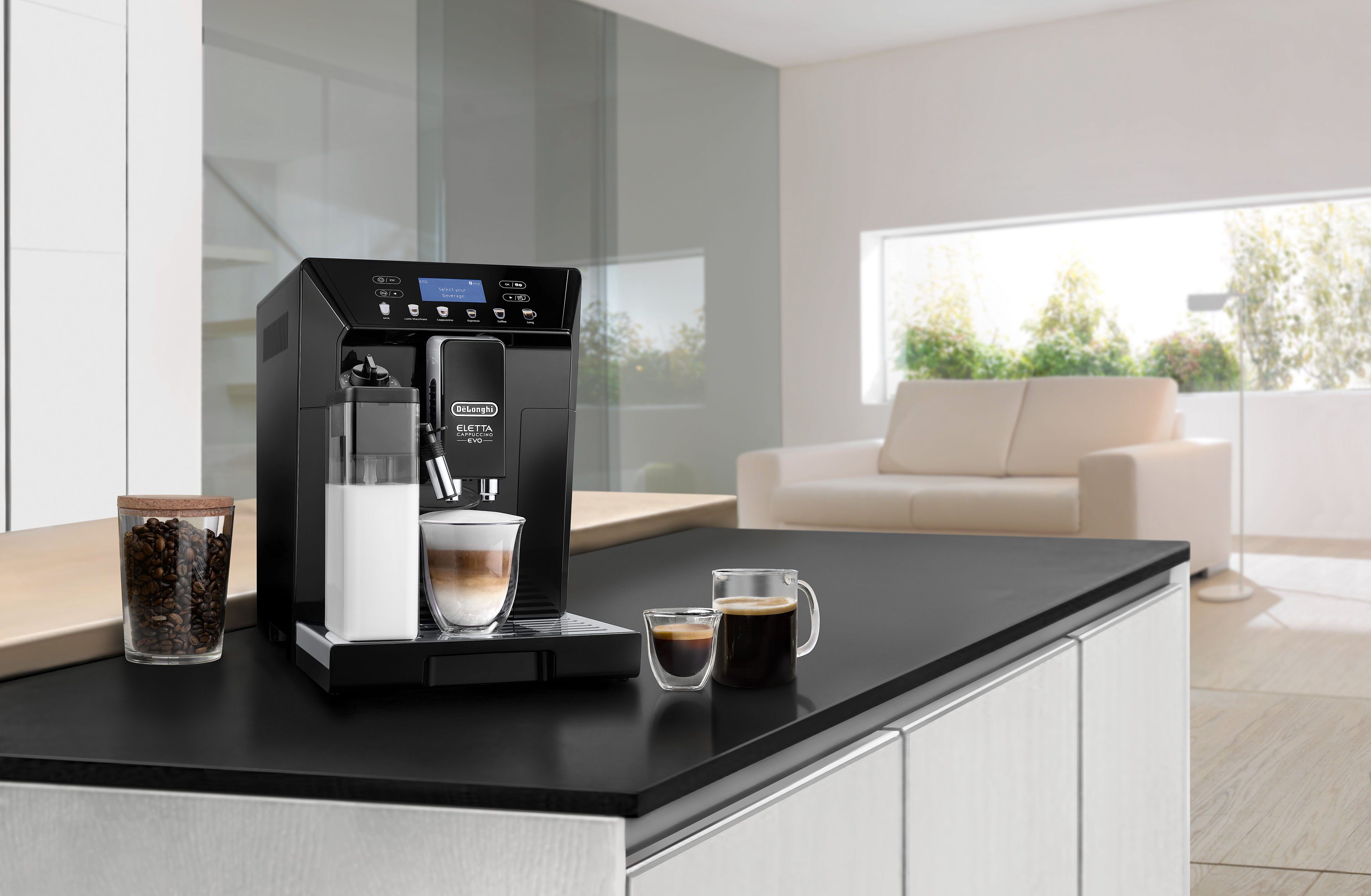 De'Longhi Kaffeevollautomat ECAM 46.860.B Eletta Evo, schwarz, inkl. Pflegeset im Wert von € 31,99 UVP