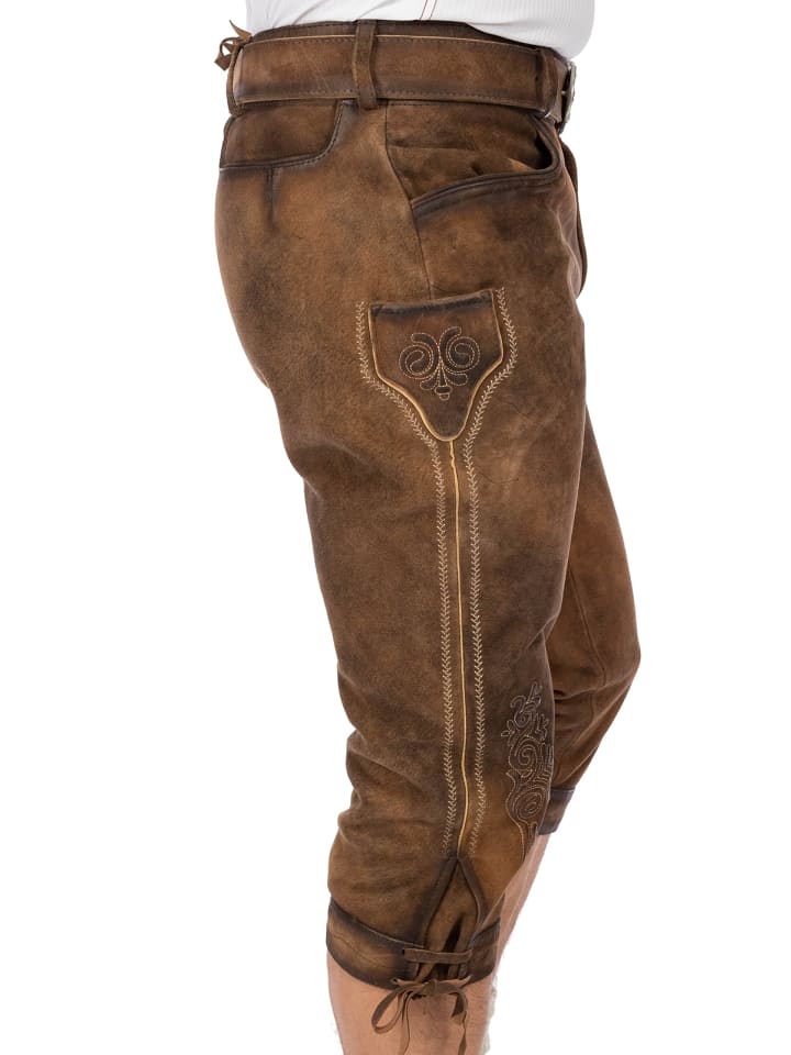 Gwandler Lederhose SEEFELD-gespeckt in braun günstig kaufen