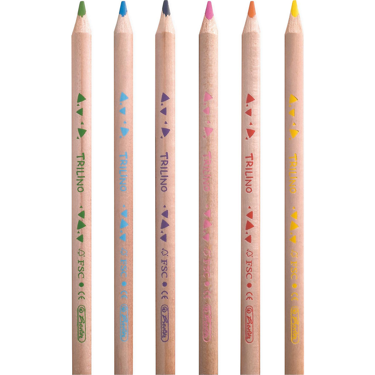 Dreikant-Buntstifte Trilino Jumbo Mermaid, 6 Farben